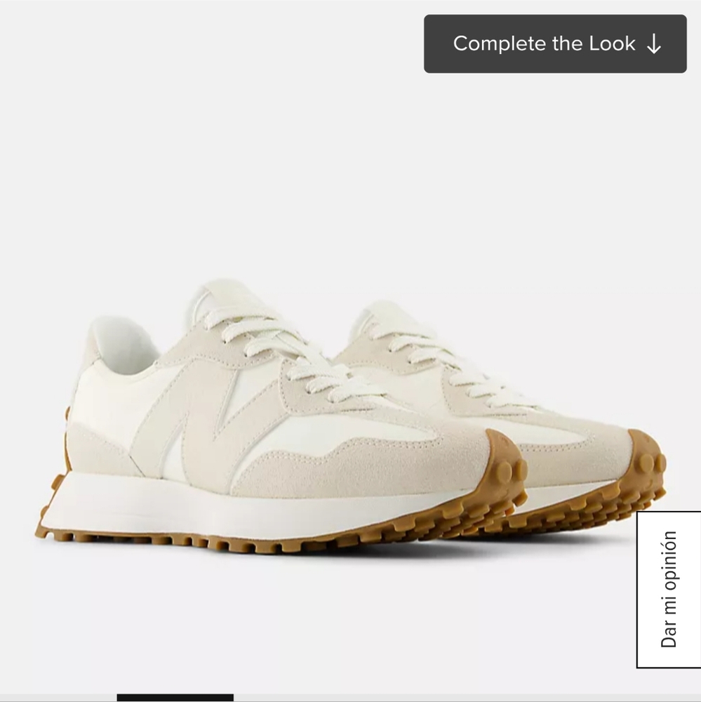 New Balance WS327LA White Moonbeam Leather Athletic Shoes